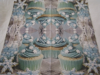 Modré cupcake
